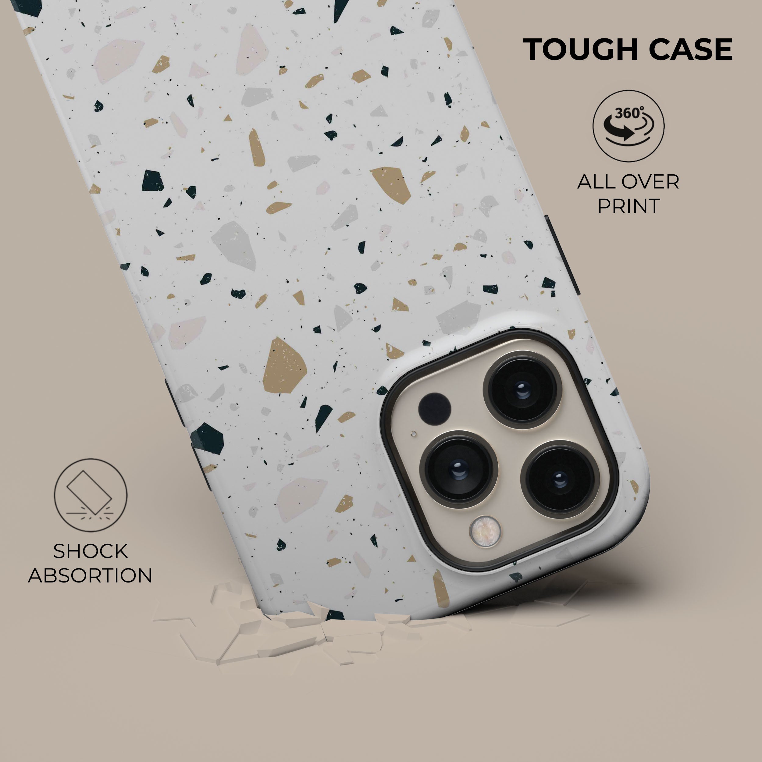Stylish Lightweight Terrazzo Pattern Phone Case - Durable Shockproof Cover for iPhone & Samsung - Perfect for Everyday Use, Travel & Outdoor Activities
