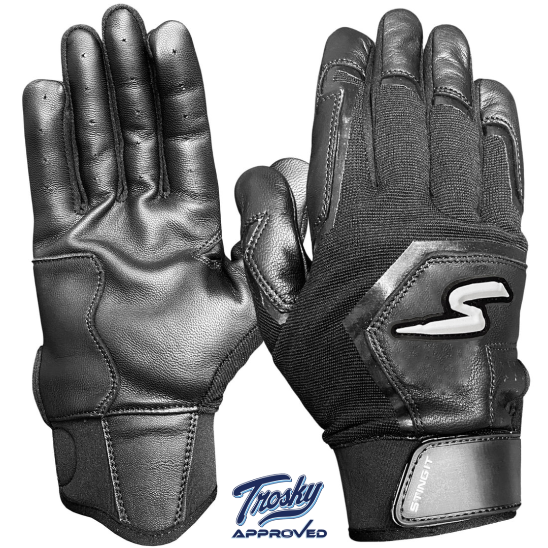 Sting Squad Batting Gloves - Blackout Baseball Gloves for Men & Women | Perfect for Training, Games & Outdoor Sports