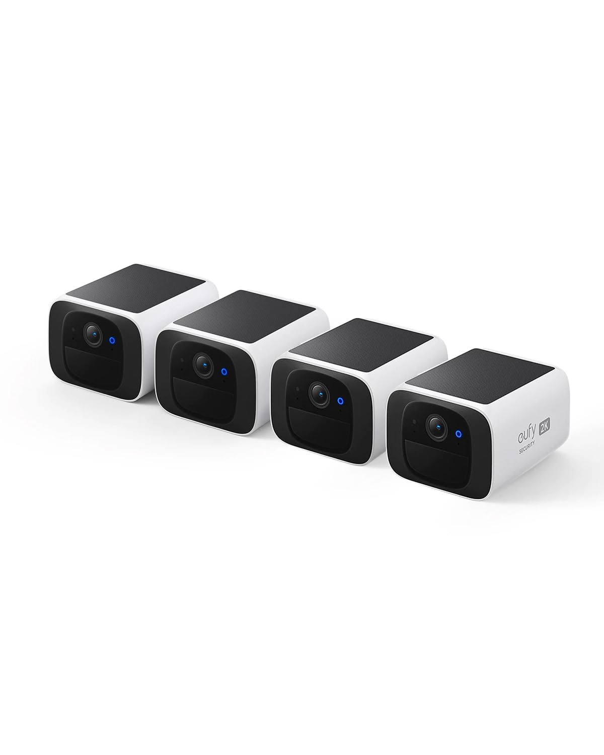 eufy Security S220 SoloCam 4-Camera Pack - Wireless Outdoor Security Camera System with Solar Charging, 2K HD Resolution, Night Vision & 2.4GHz WiFi - No Monthly Fees (Renewed) - Ideal for Home Surveillance, Business Security & Property Monitoring