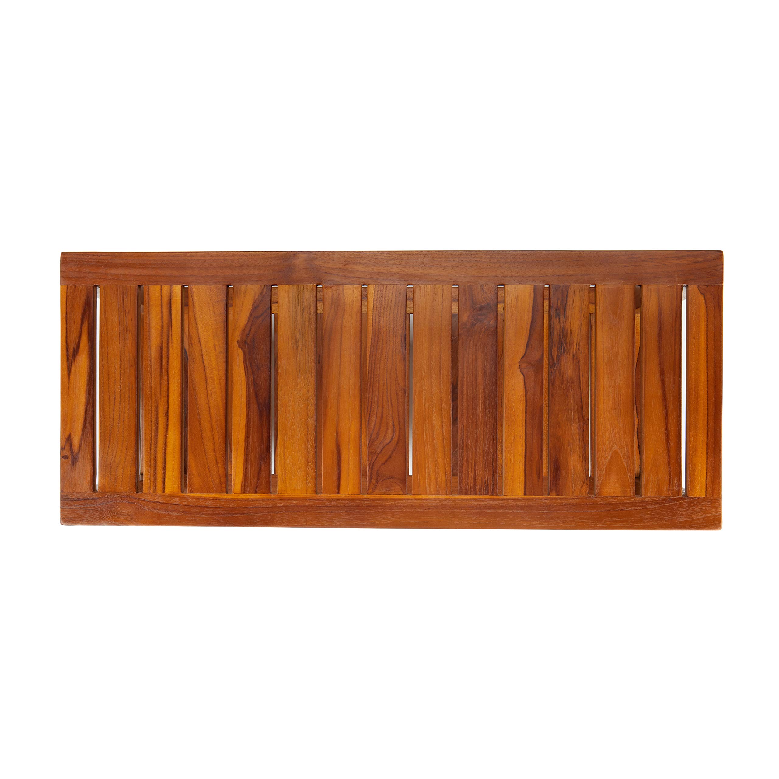 Teak Shower Bench with Shelf 30 Inch - Solid Teak Wood Bathroom Stool for Spa, Sauna & Shower | Freya Fully Assembled Shower Seat | Perfect for Relaxation, Exfoliation & Bathroom Storage