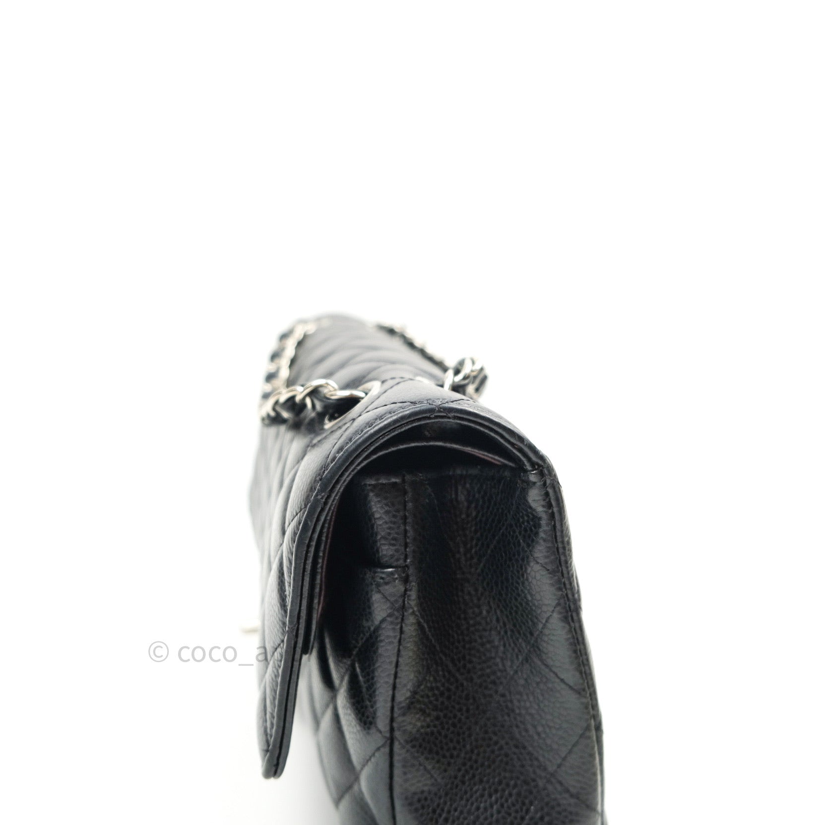 Chanel Classic Medium Double Flap Bag Black Caviar Leather with Silver Hardware - Luxury Shoulder Bag for Women, Perfect for Work, Parties & Special Occasions