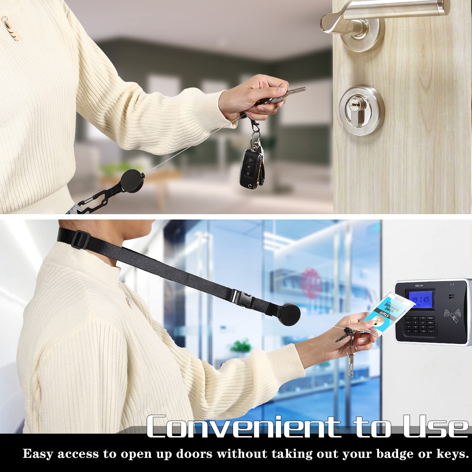 Heavy Duty Retractable Lanyard with Breakaway Safety - for ID Badges & Keys | Office & Event Use