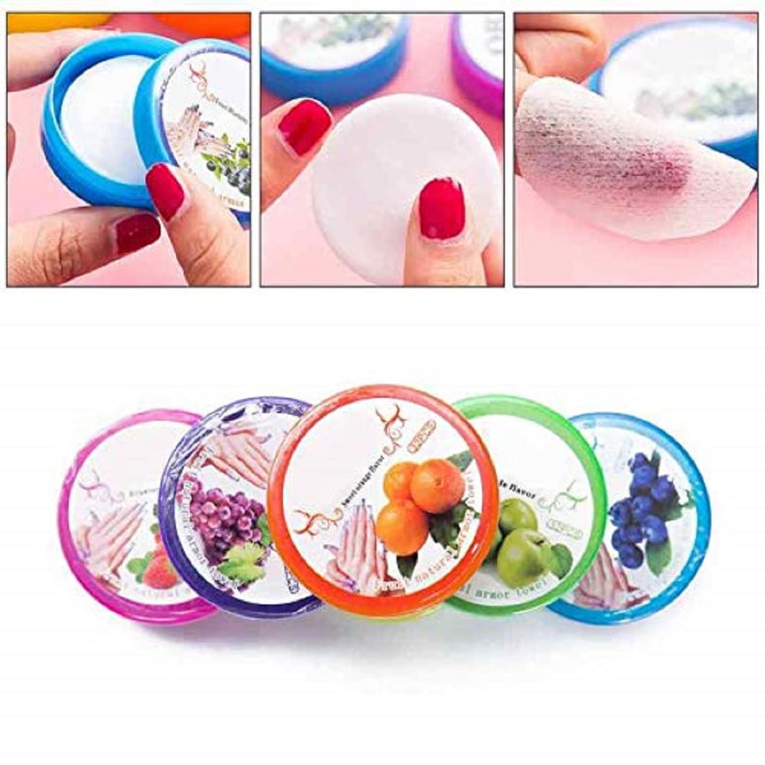 **Acetone-Free Nail Polish Remover Wipes for Fast & Gentle Nail Cleanup - Pack of 6 | Portable Nail Paint Remover Pads for Home, Travel & Salon Use**