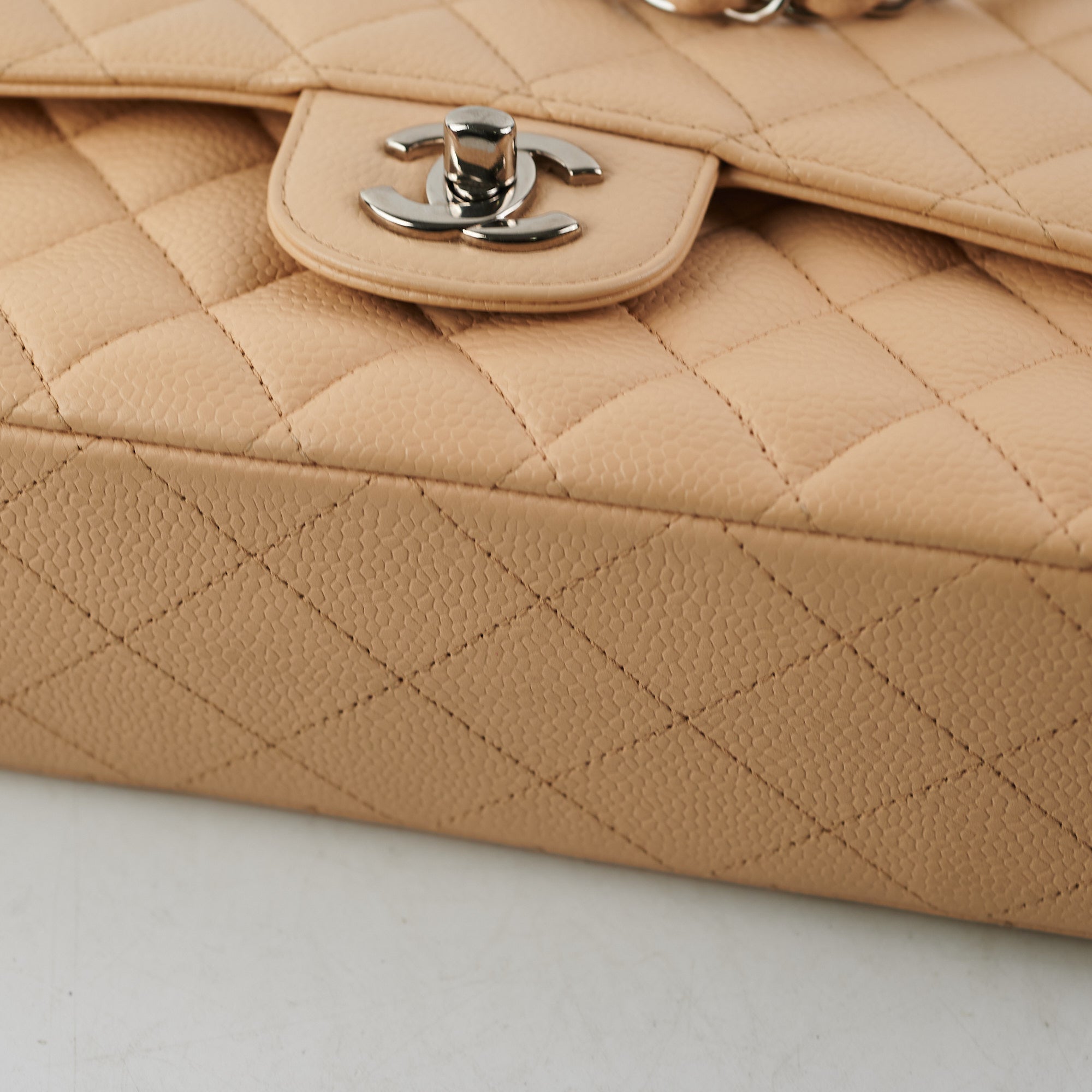 Chanel Quilted Classic Flap Bag Medium/Large Beige - Luxury Designer Handbag for Women, Perfect for Work, Evening Events & Everyday Use