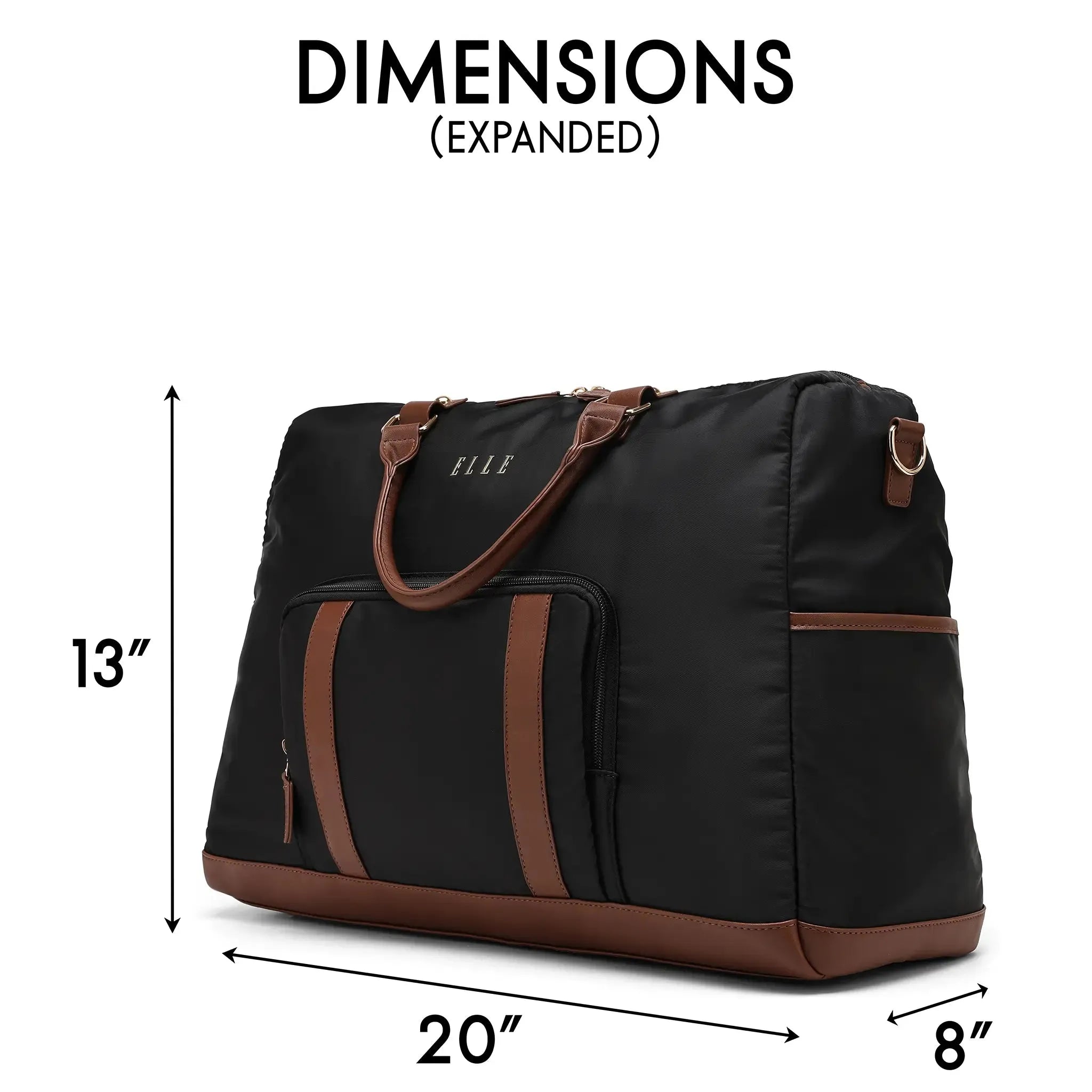 Premium 30L Twill & Vegan Leather Weekender Duffle Bag - Stylish Carry-On Travel Bag for Weekend Getaways, Gym & Business Trips