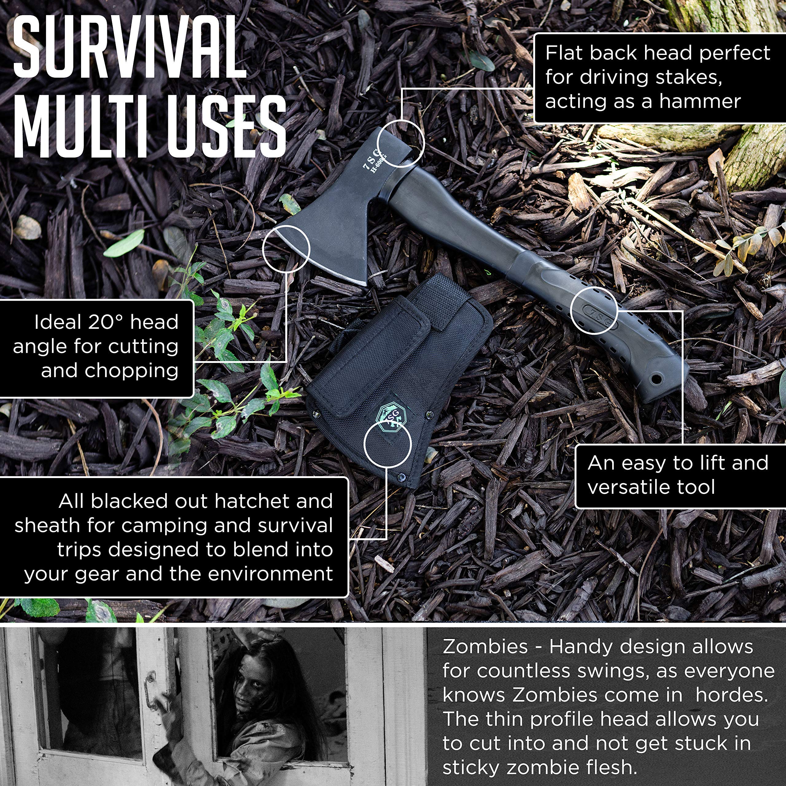 Best Camping Hatchet with Sheath - Survival Throwing Axe for Outdoor Adventures - Tactical Bushcraft Axe for Chopping Wood, Camping & Survival - Perfect for Hiking, Backpacking & Wilderness Survival