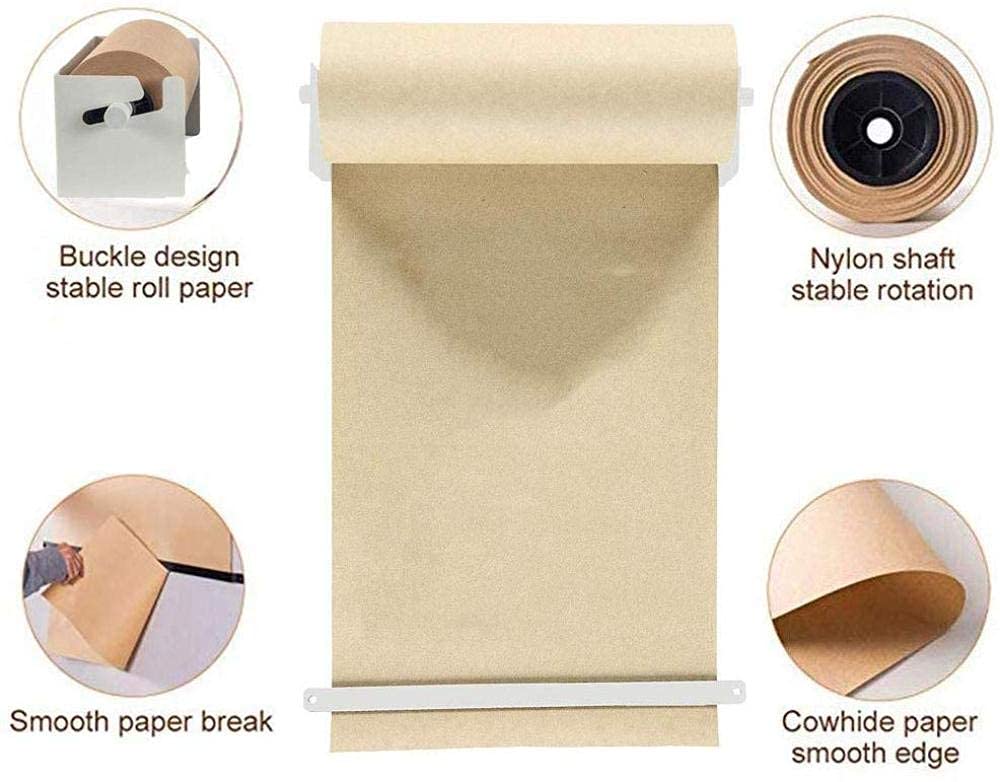 Wall Mounted Kraft Paper Roll Holder - Sturdy Paper Dispenser for Office, Home & Coffee Shop | Perfect for Wrapping, Crafting & Receipt Printing