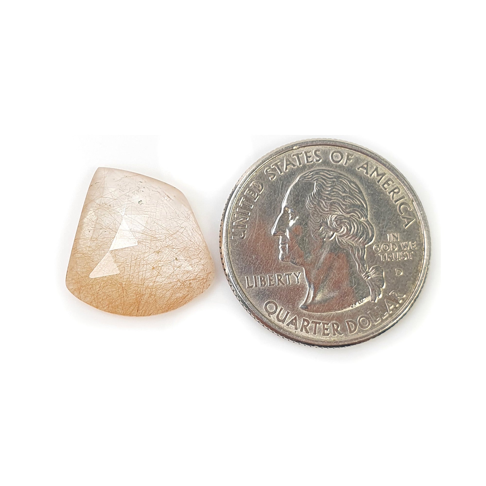 Natural Brown Rutile Quartz Gemstone Rose Cut - 9.10cts Untreated Unheated Uneven Shape 16mm | Healing Crystal Jewelry Making, Meditation & Energy Work (With Video)
