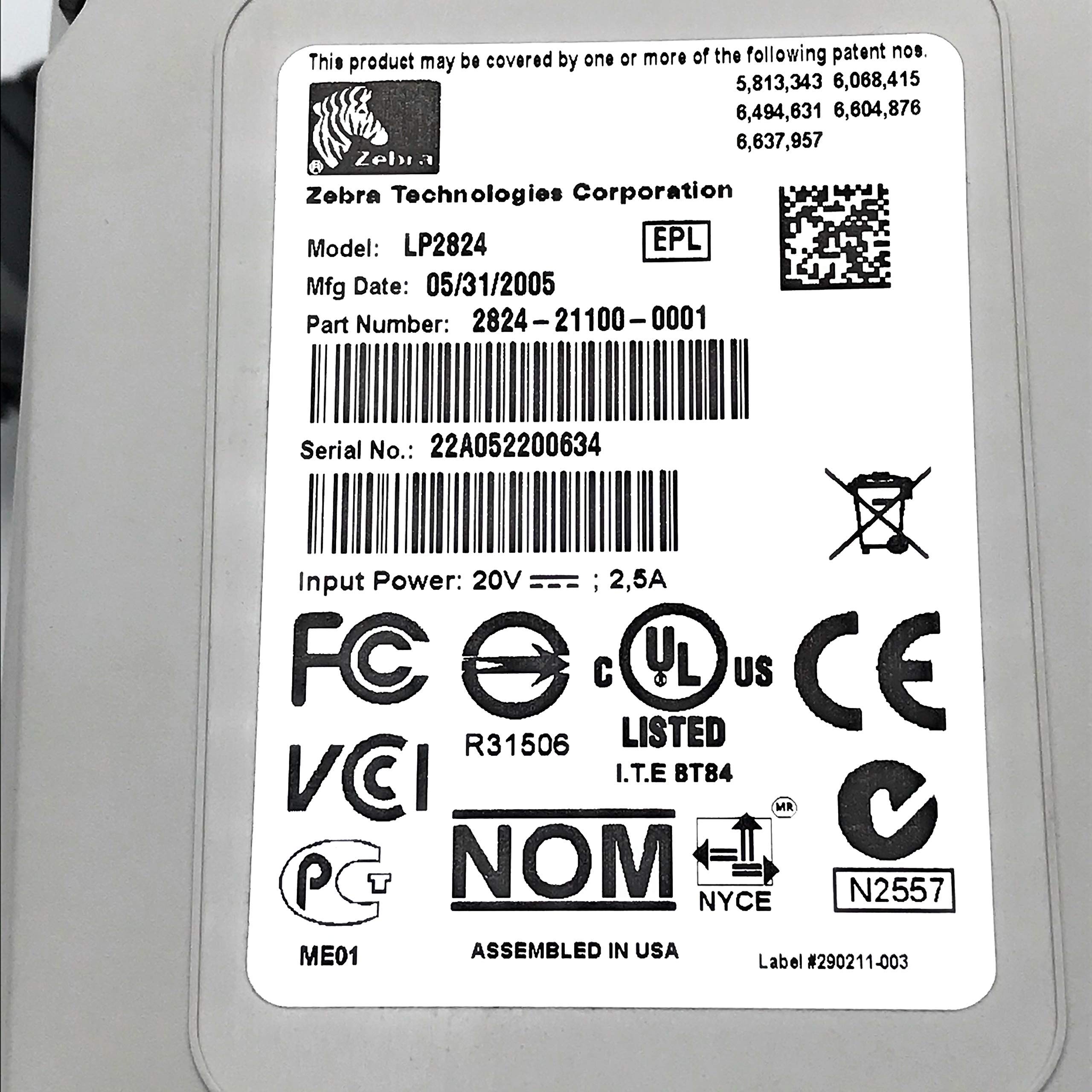 LP2824 2-Inch Direct Thermal Barcode Label Printer - USB & Serial Interface - EPL Compatible - with Power Supply (Renewed) - Ideal for Retail, Warehouse & Shipping Label Printing