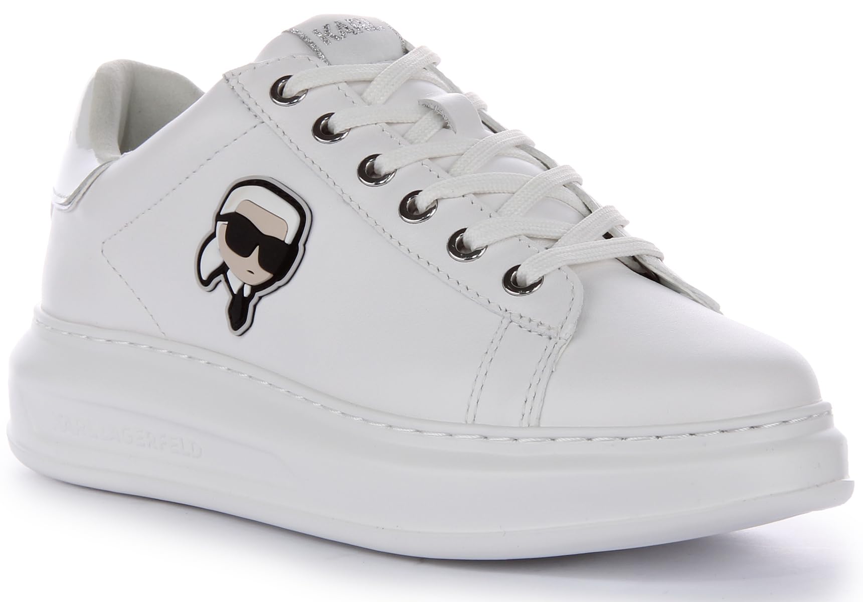 KARL LAGERFELD Kapri NFT Low Lace-Up Women's Sneakers in White & Pink | Fashionable Comfort for Casual Wear, Street Style & Everyday Outfits