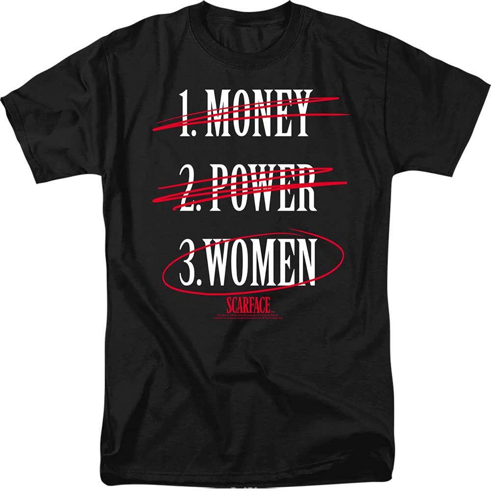 Scarface Movie Inspired T-Shirt - Universal Studios Money Power Women Graphic Tee for Men & Women - Perfect for Movie Fans, Cosplay & Casual Wear