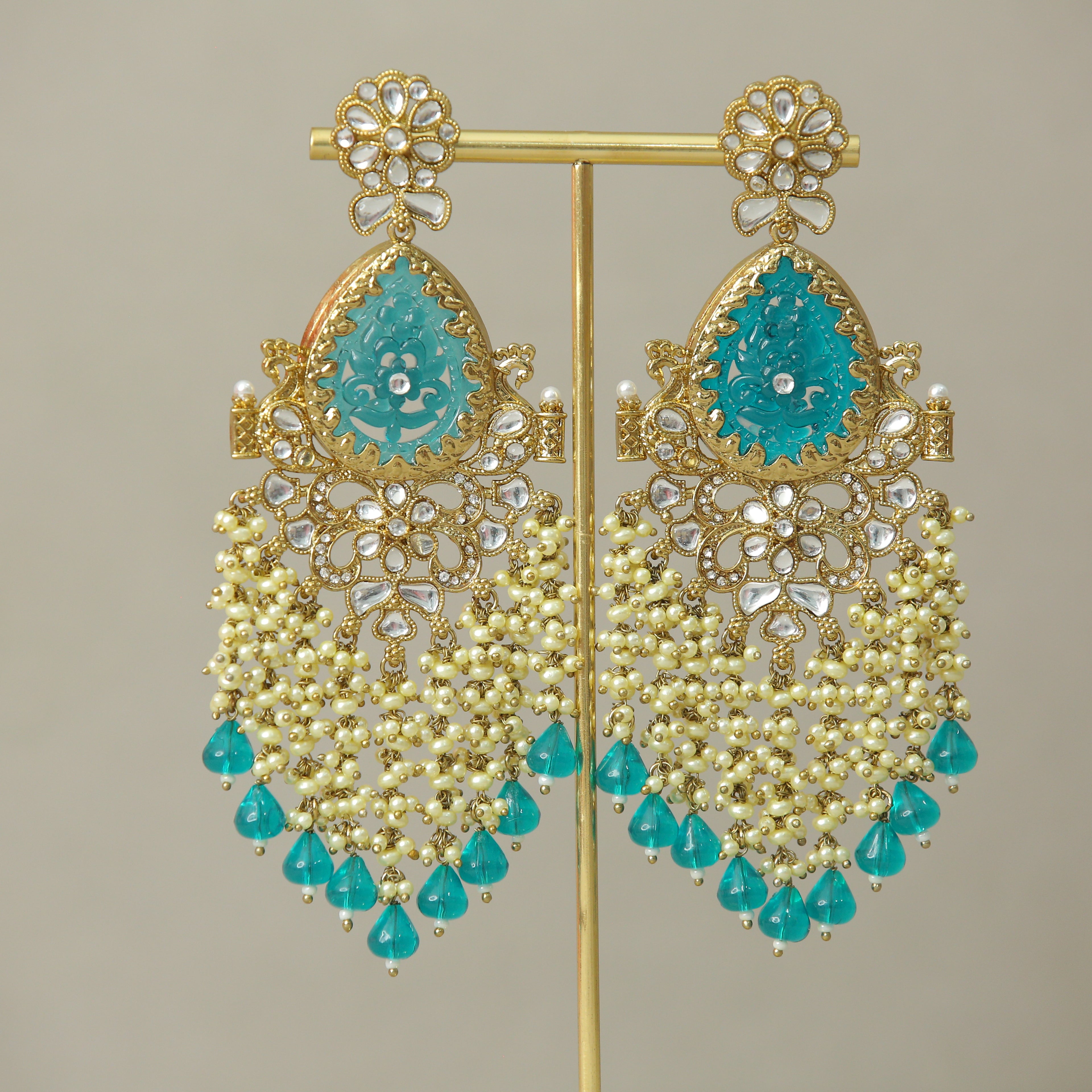 Exquisite Aaradhya Kundan Earrings for Women – Traditional Indian Jewelry for Weddings, Parties & Festive Occasions