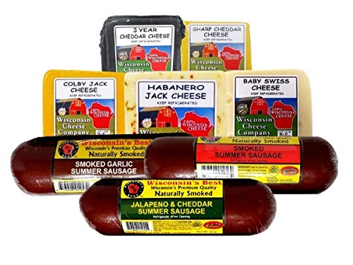 Premium Wisconsin Cheese & Sausage Gift Box - Artisanal Cheese Selection & Cured Meats | Perfect for Charcuterie Boards, Holiday Gifts, Party Platters & Cheese Lovers | Great for Easter, Christmas & Birthday Presents