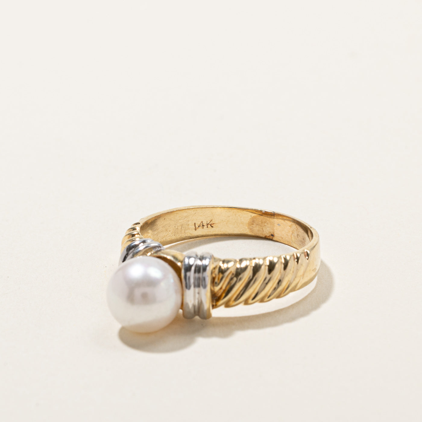 Textured Pearl Ring for Women - Size 9.25 - Elegant Handmade Jewelry for Wedding, Party & Special Occasions