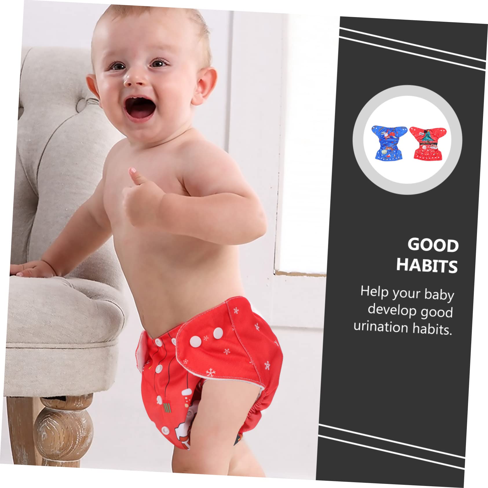 Totority 16 Pcs Monkey Diaper Training Pants - Waterproof Cloth Christmas Outfit for Toddlers | Perfect for Potty Training, Holiday Photos & Playtime