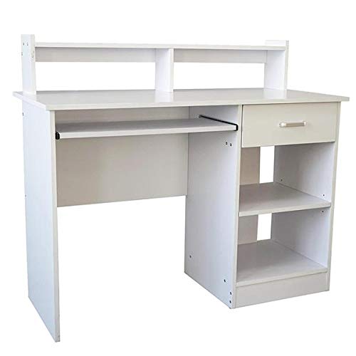 Modern E1 15MM Chipboard Computer Desk - White Home Office Desk for Small Spaces, Gaming & Study - Sturdy Workstation for Laptops & PCs