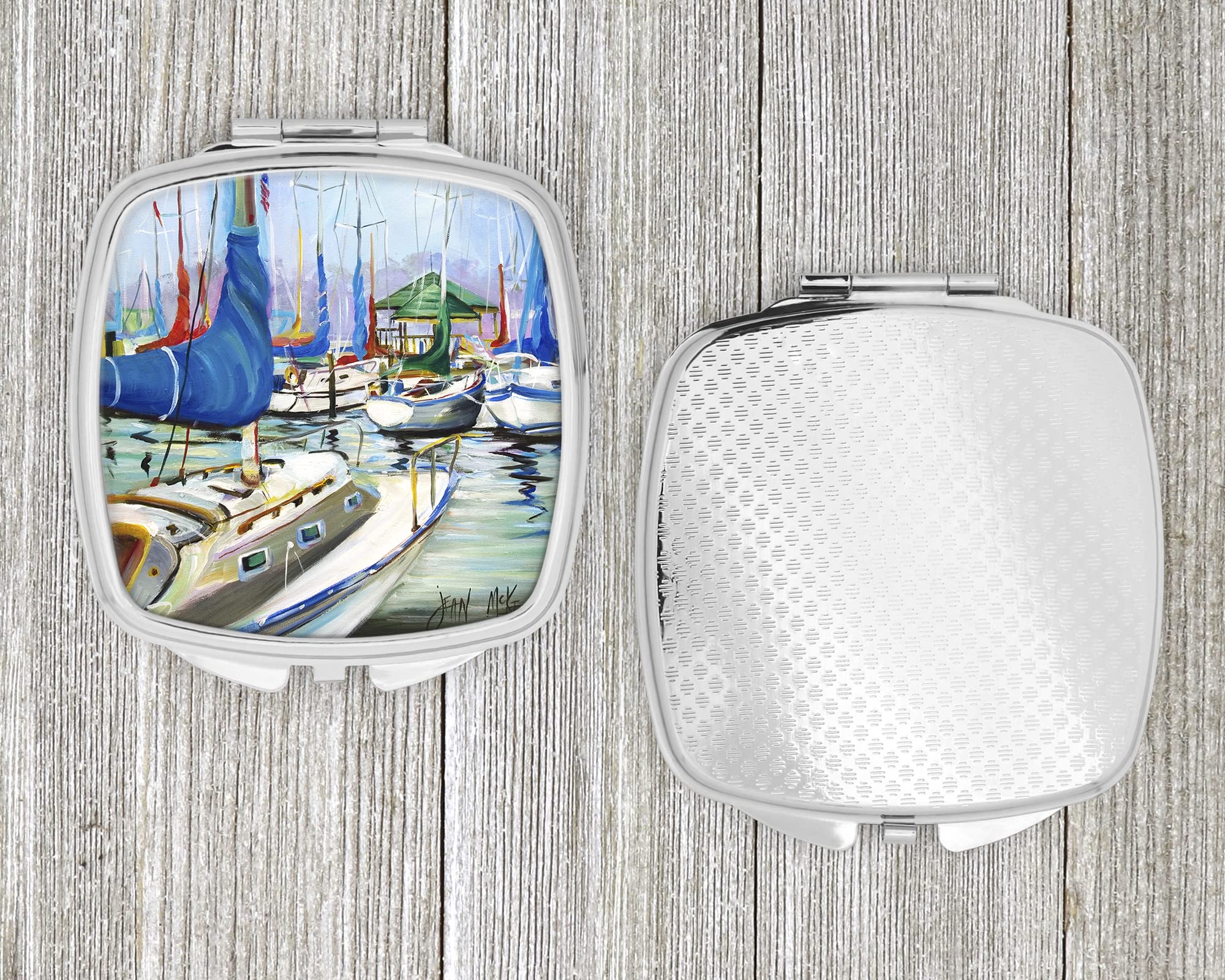 Daybreak Sailboats Compact Mirror - Decorative Travel Makeup Mirror for Women & Girls | Folding Handheld Pocket Mirror | Perfect Gift for Travel, Home Vanity & Purse | Caroline's Treasures JMK1241SCM