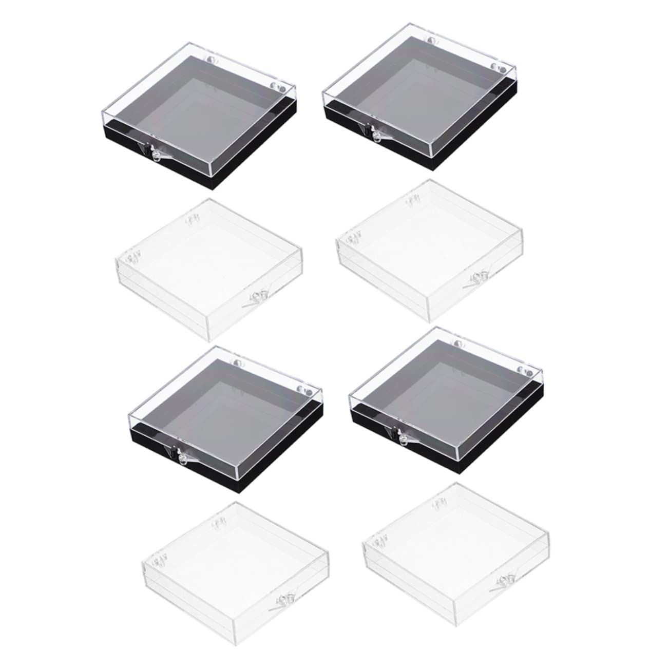 Minkissy 8pcs Clear Plastic Nail Storage Organizer Box - Square Acrylic Fake Nails Display Case for Nail Tech Supplies - Perfect for Salon, Travel & Home Manicure Organization