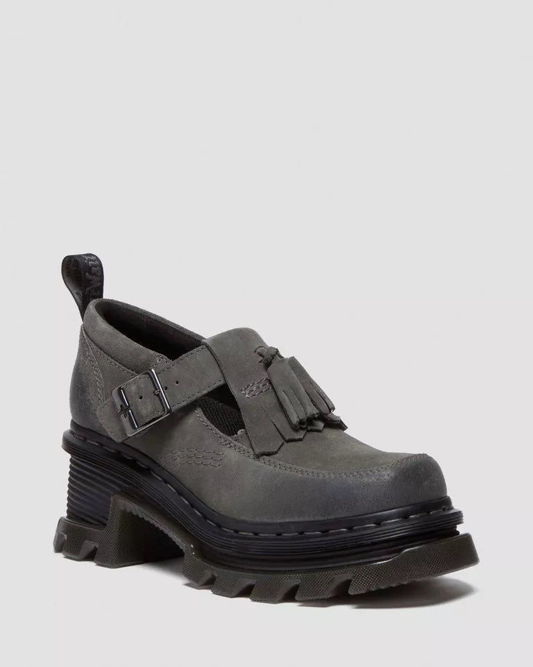 Corran Mary Jane Shoes for Women - Gunmetal Metallic Flats with Comfortable Fit - Perfect for Work, Office, and Casual Outfits