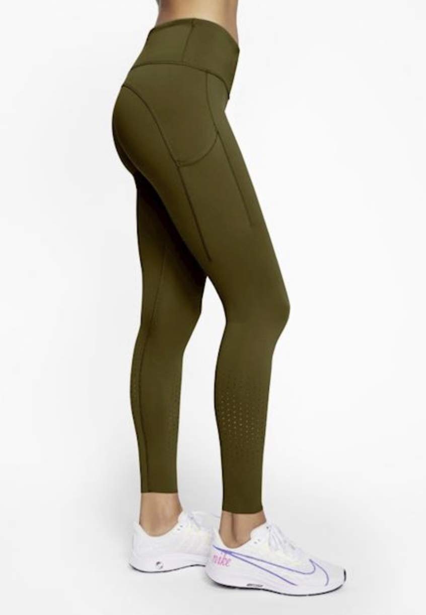 Nike Women's Epic Lux Running Tights - High Waist Yoga Pants for Workout & Training (Olive Green/Silver, Small) | Perfect for Gym, Jogging & Outdoor Activities