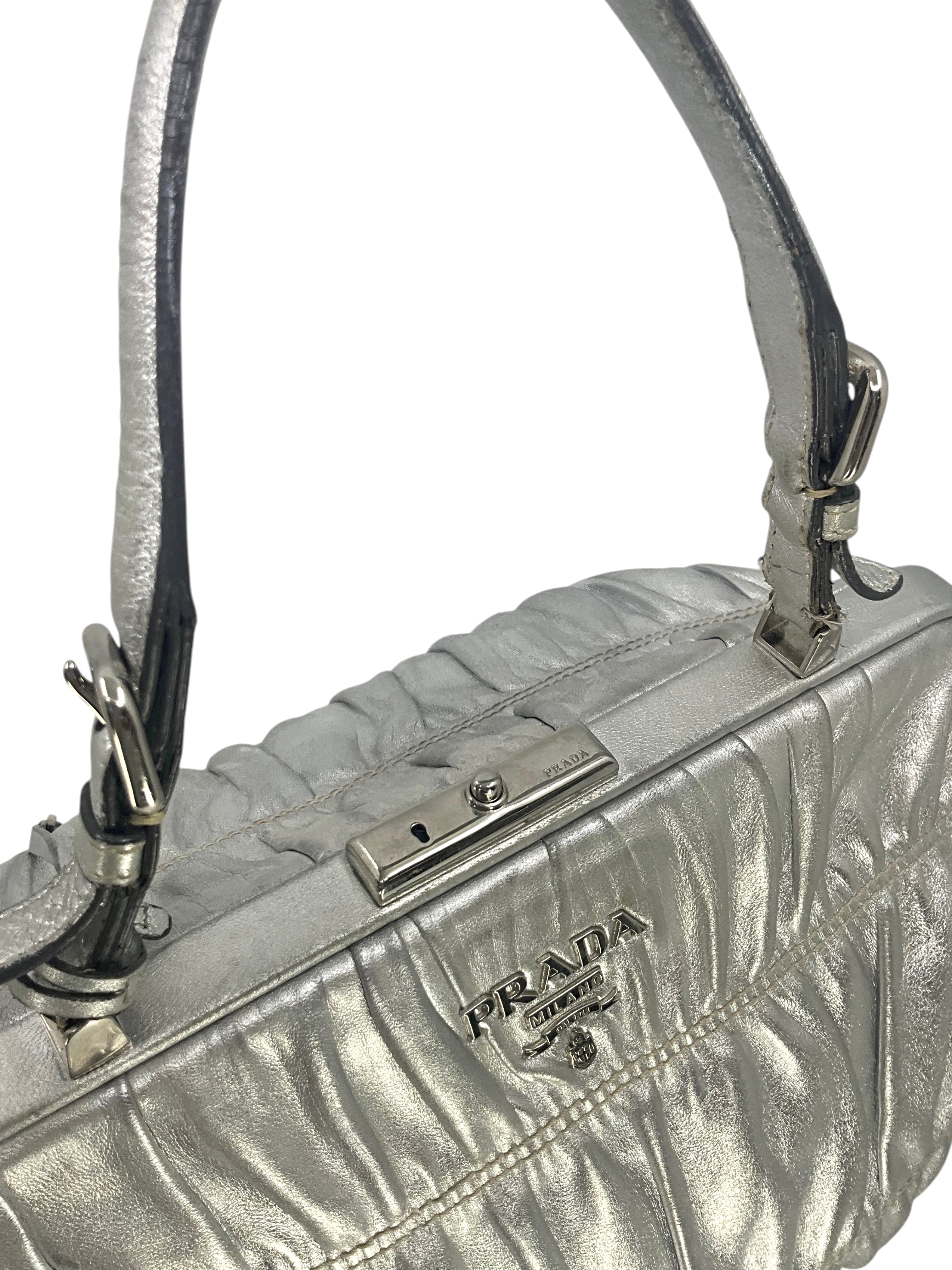 PRADA Gaufre Nappa Leather Top Handle Bag for Women - Luxury Designer Handbag for Work, Evening & Special Occasions