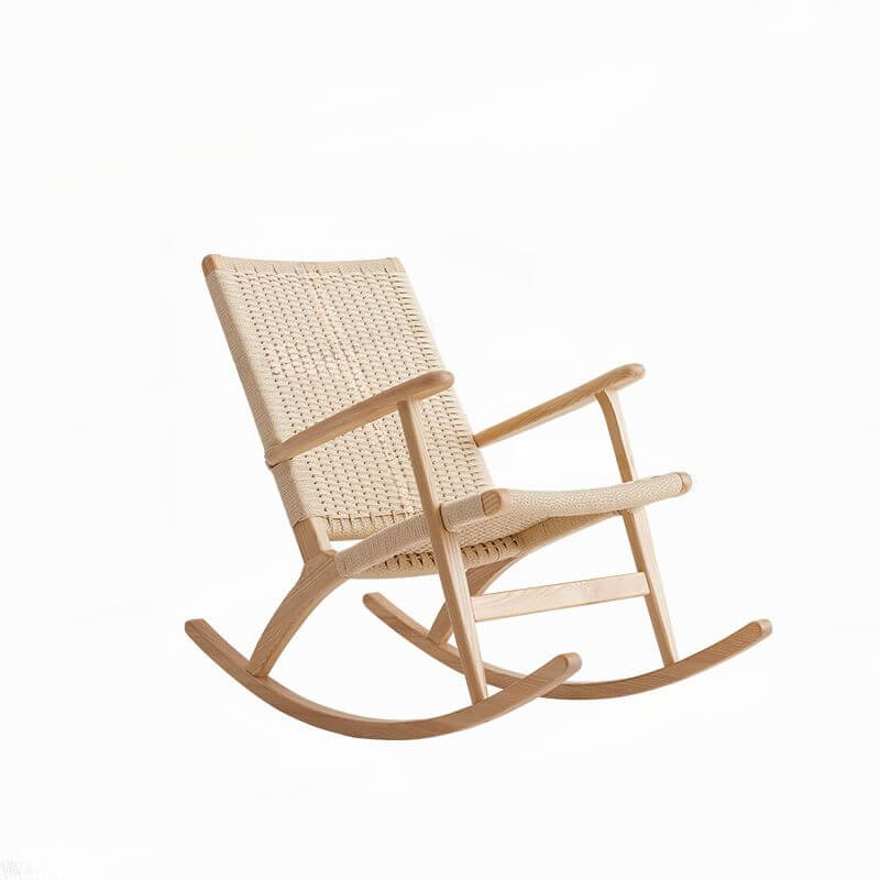 Comfortable Wooden Front Porch Rocking Chair with High Back Support - Perfect for Relaxing on Your Patio, Deck, or Garden
