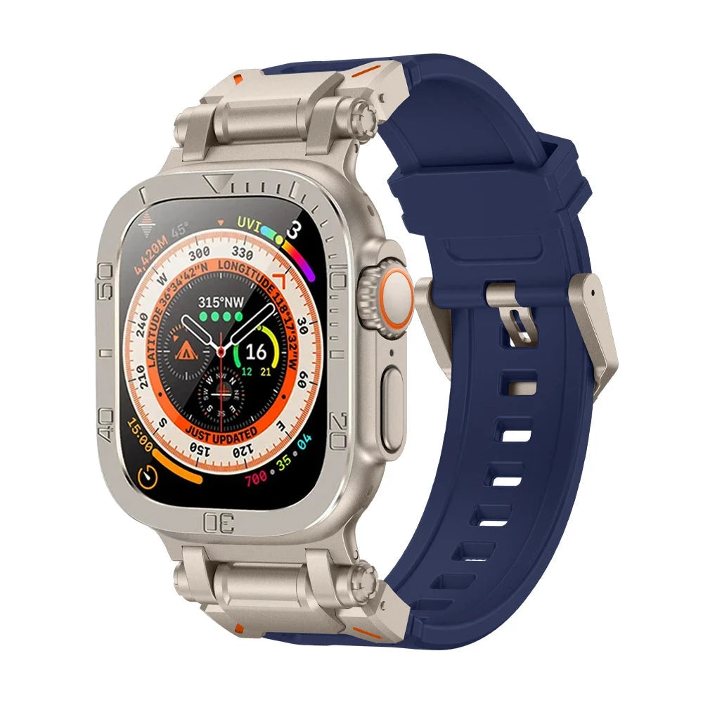 Durable Silicone Band with Stainless Steel Case & Tempered Glass - Perfect for Outdoor Sports, Fitness & Everyday Wear