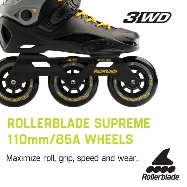 Rollerblade 110 3WD Inline Skates for Adults - High-Performance 3-Wheel Urban Skates - Perfect for Fitness, Commuting & Outdoor Recreation