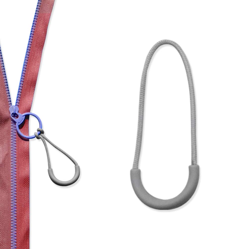 HDST-HOME 10Pcs No-Slip Zipper Pulls Replacement - Durable Zipper Fixer for Backpacks, Jackets, Luggage, Bags & Clothes (Light Grey) | Easy Grip Zipper Extenders for Outdoor Gear, Travel Accessories & Daily Use