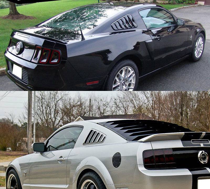 2005-2014 Ford Mustang Side Window Louvers - Black Quarter Panel Window Shades | Enhances Style & Sun Protection for Your Mustang