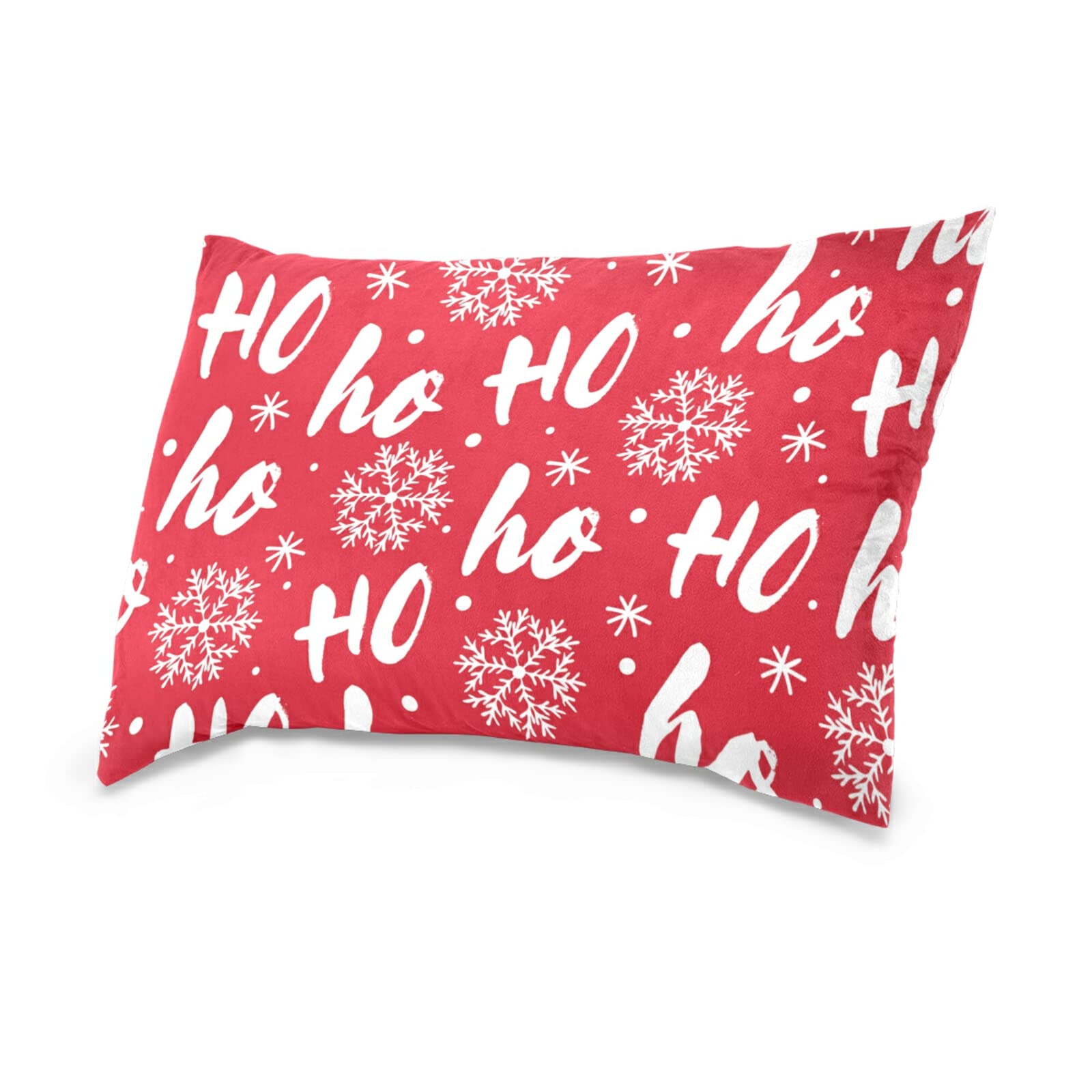BAXIEJ Snowflake Red White Decorative Pillow Covers King Size 20x36 Inches - Ultra Soft Throw Pillow Cases for Couch, Bed, Sofa - Christmas Winter Home Decor (Insert Not Included)
