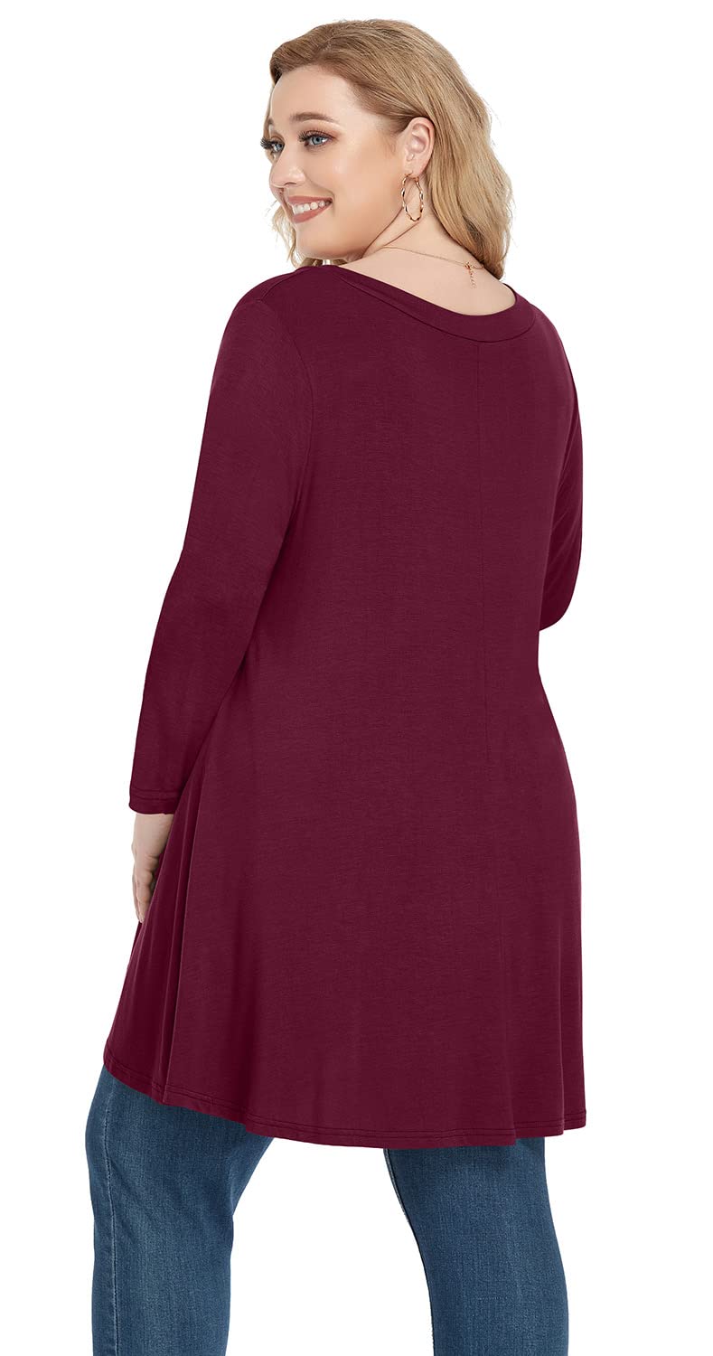 **Poseshe Women's Plus Size Summer Tops - Casual Short Sleeve V-Neck Asymmetrical Tunic Blouse for Work, Travel & Everyday Wear**