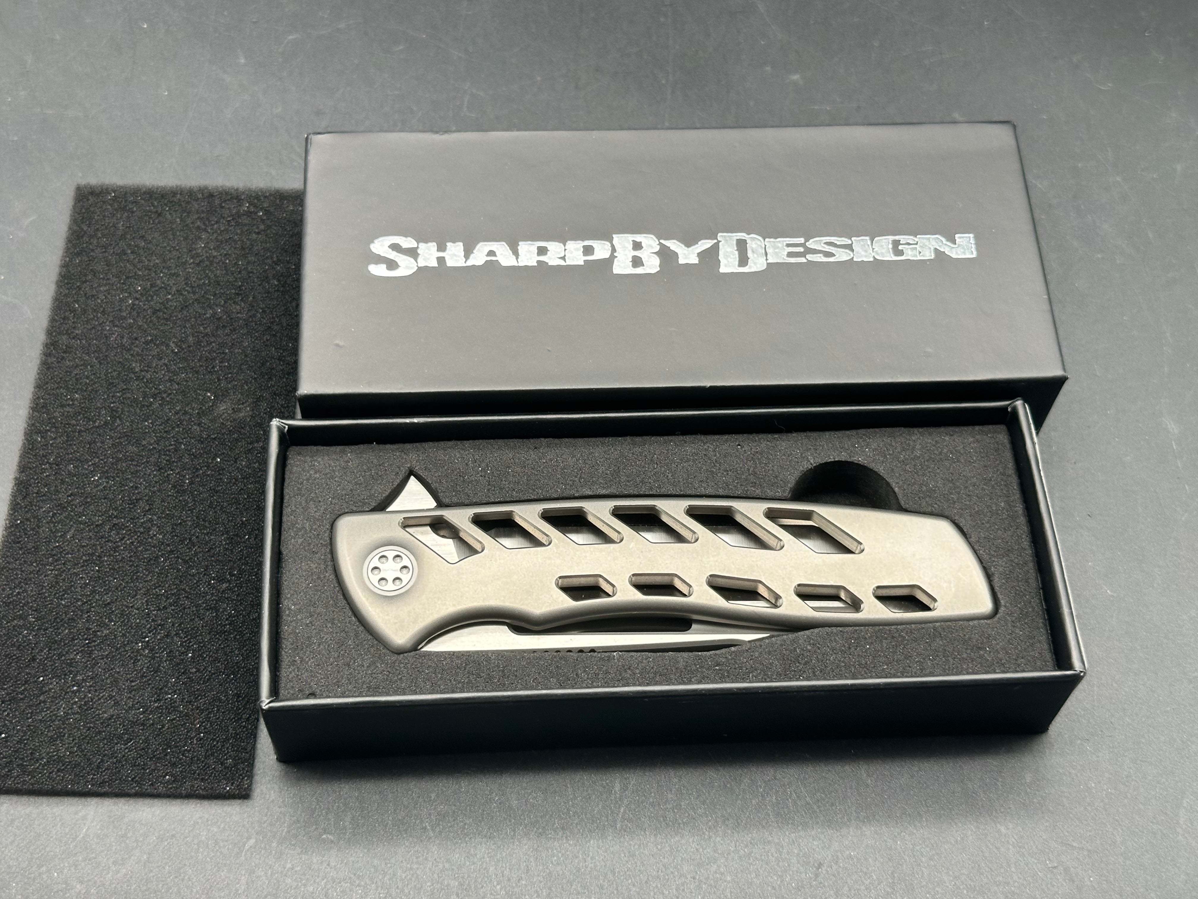 Sharp By Design Evo Typhoon Aspirated Titanium Knife - Premium EDC Folding Pocket Knife for Outdoor, Camping & Everyday Carry