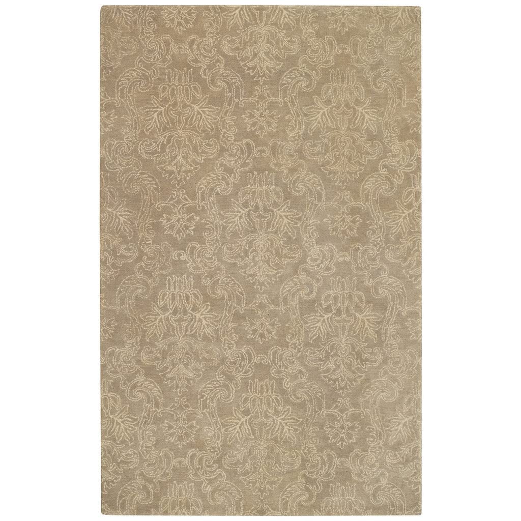 Capel Rugs Flower Garden Rectangle Hand Tufted Area Rug 5' x 8' Taupe - Soft Living Room Bedroom Decor for Home & Office