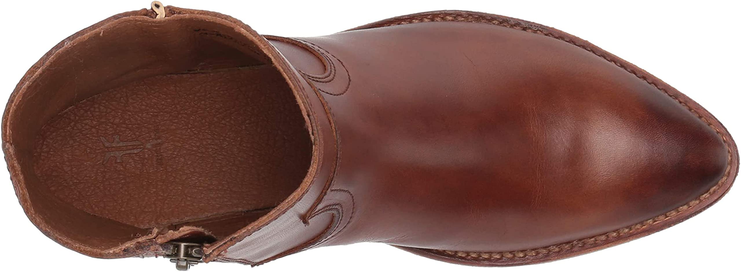 Frye Billy Women's Inside Zip Booties - Genuine Antiqued Leather, Wellington Stitchwork & Brass Hardware - 5.75