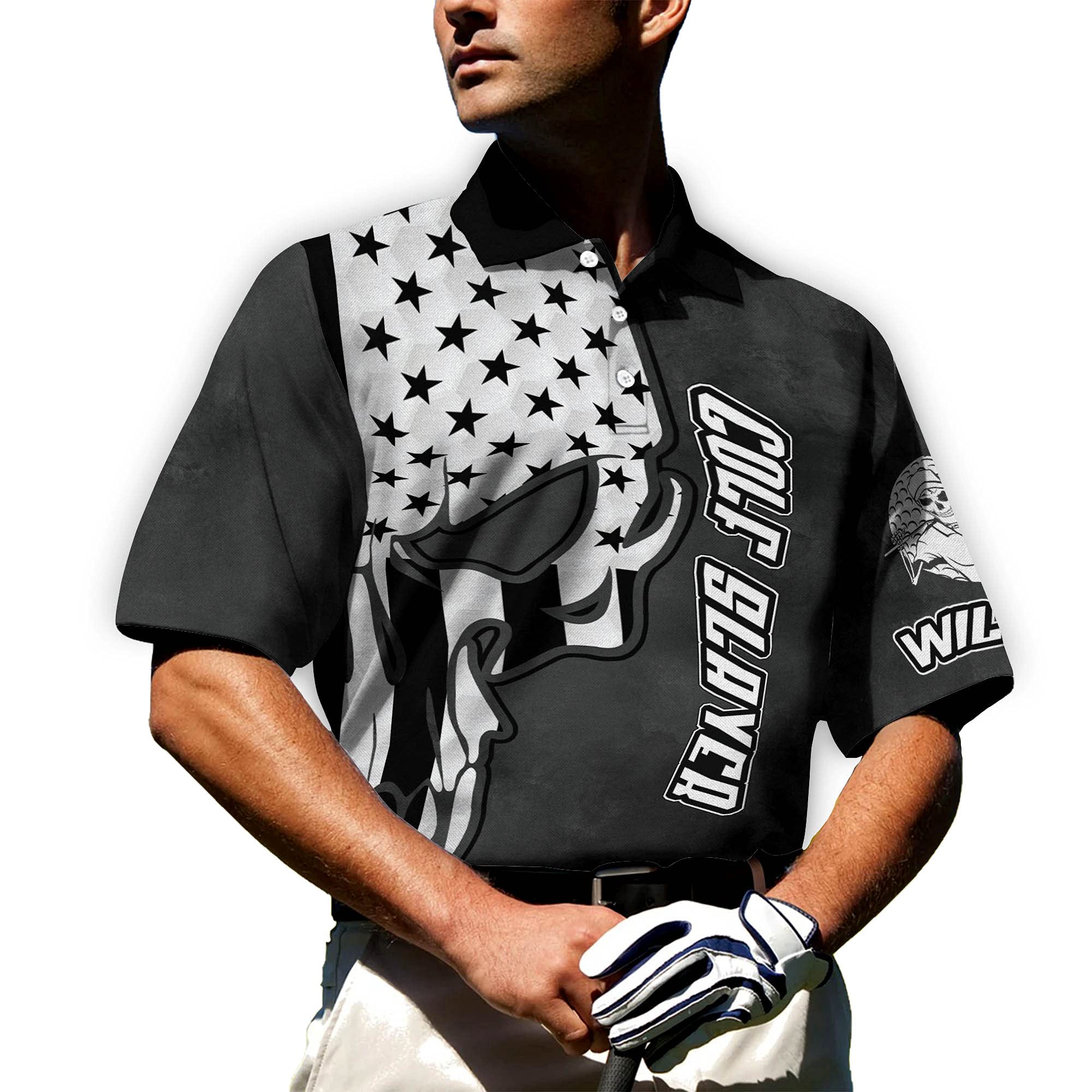 Men's 3D Skull Print Golf Polo Shirt - Dry Fit, Lightweight Short Sleeve Performance Shirt for Golf Tournaments & Club Wear - Perfect for Summer Golfing & Casual Outdoor Activities