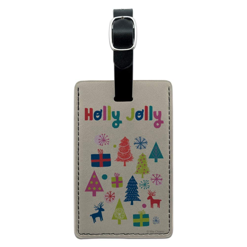 Premium Rectangle Leather Luggage Tag for Suitcases & Carry-Ons - Personalized Christmas Gift & Travel Accessory - Perfect for Holiday Trips & Airplane Identification