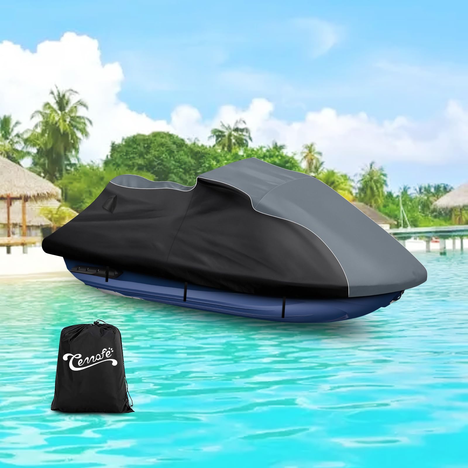 Premium 600D Oxford Jet Ski Cover for Yamaha FX Cruiser HO/SHO/SVHO (2012-2018) - Heavy Duty Waterproof Waverunner Cover with UV Protection & Ventilation - Perfect for Outdoor Storage & Marine Use