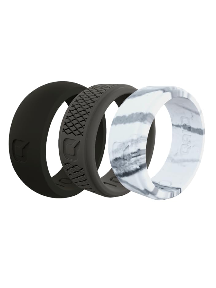 QALO Men's Comfort Fit Rubber Silicone Wedding Band Set - Breathable, Durable Wedding Ring for Men in Multiple Colors - Perfect for Active Lifestyles, Gym, Swimming & Outdoor Adventures
