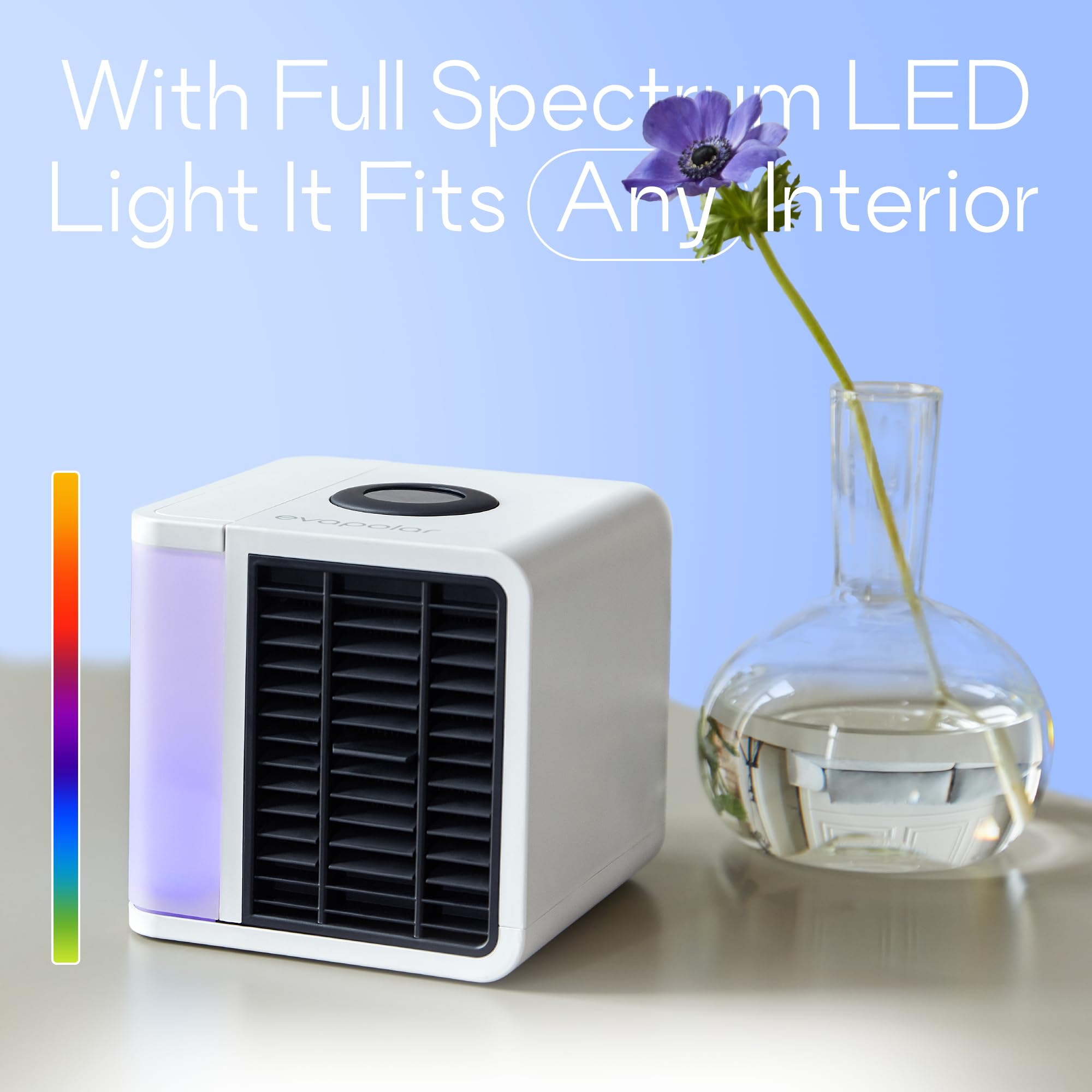 Evalight Portable Air Cooler with Evabottle Water Bottle - Personal Cooling Fan for Home, Office, Travel & Outdoor Activities