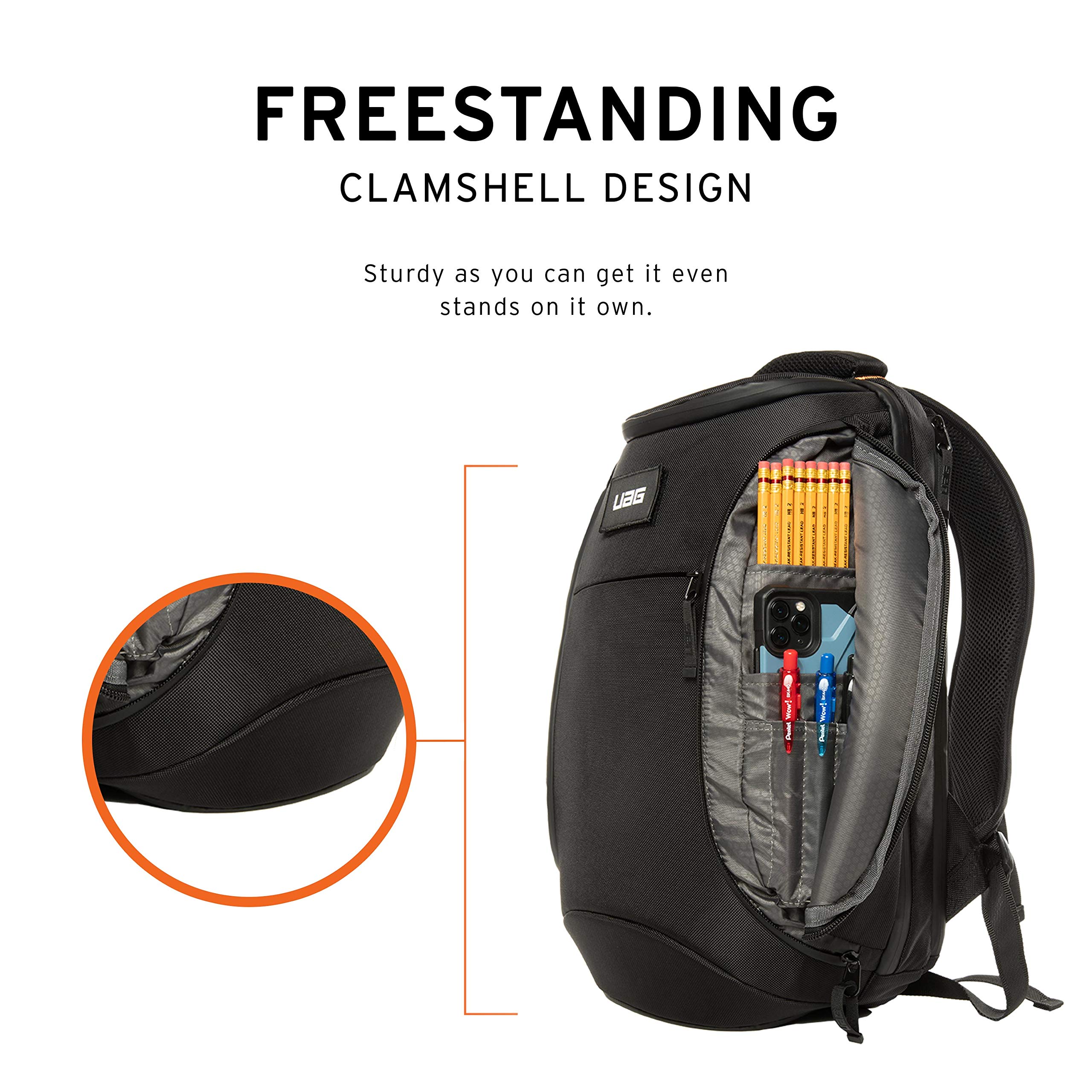 URBAN ARMOR GEAR UAG 18L Lightweight Weatherproof Laptop Backpack - Durable 13-Inch Computer Bag with Padded Protection (Standard Issue Black) - Perfect for Work, Travel & Outdoor Adventures