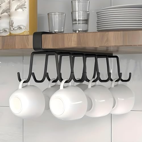 12 Hooks Storage Rack Black