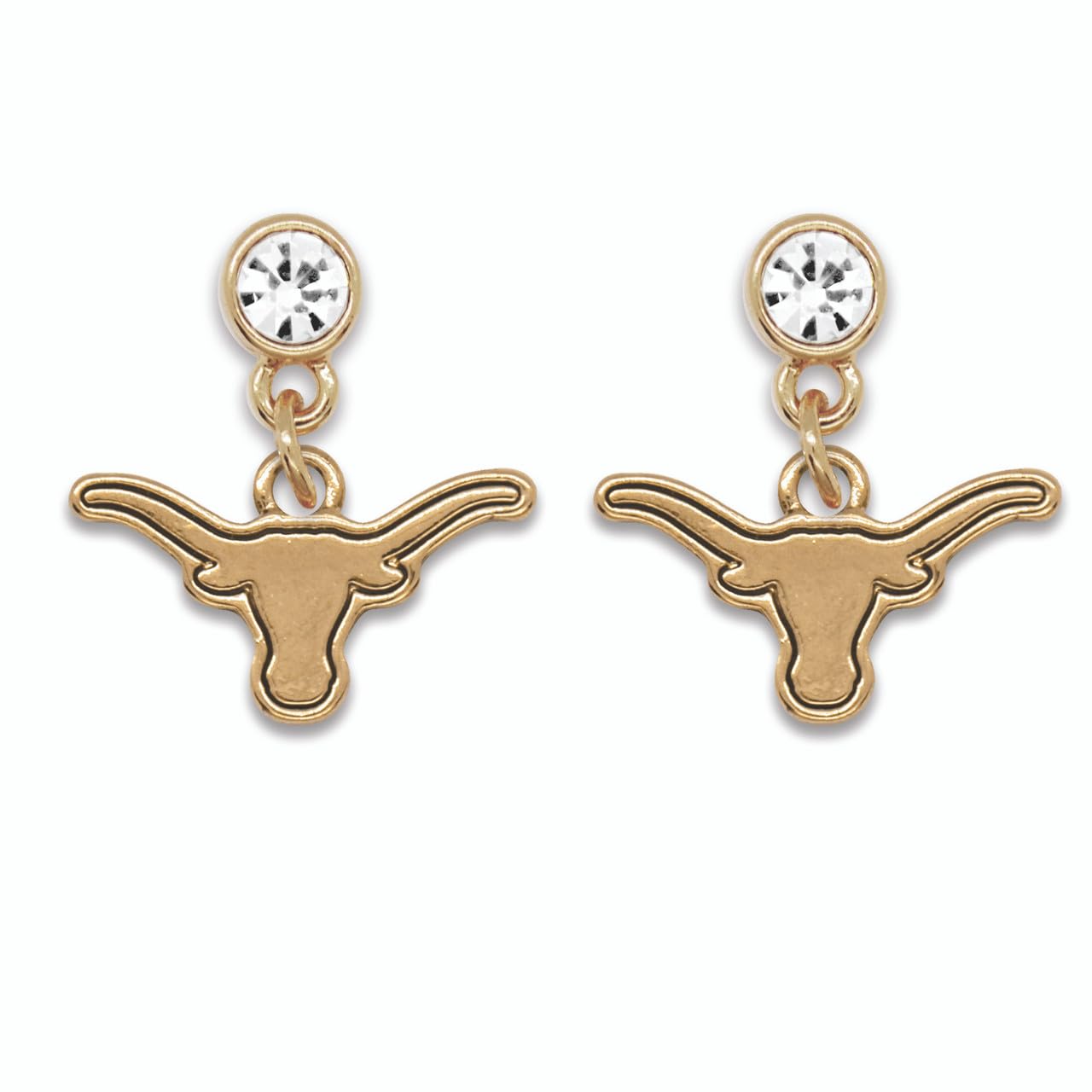 Texas Longhorns Lydia Gold Earrings - Licensed UT Jewelry Gift for Women - Perfect for Game Day, Graduation & Longhorns Fan Gifts