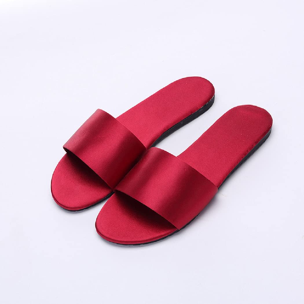HANDKEI Women's Summer Satin Slippers - Breathable Indoor Flat Sandals for Home, Comfortable House Shoes for Relaxing & Lounging