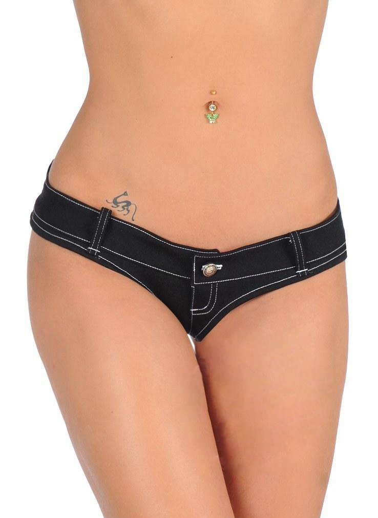 LinvMe Women's Sexy Low Rise Denim Shorts - Stretchy Thong Hot Pants for Summer | Perfect for Beach, Club, and Casual Outfits