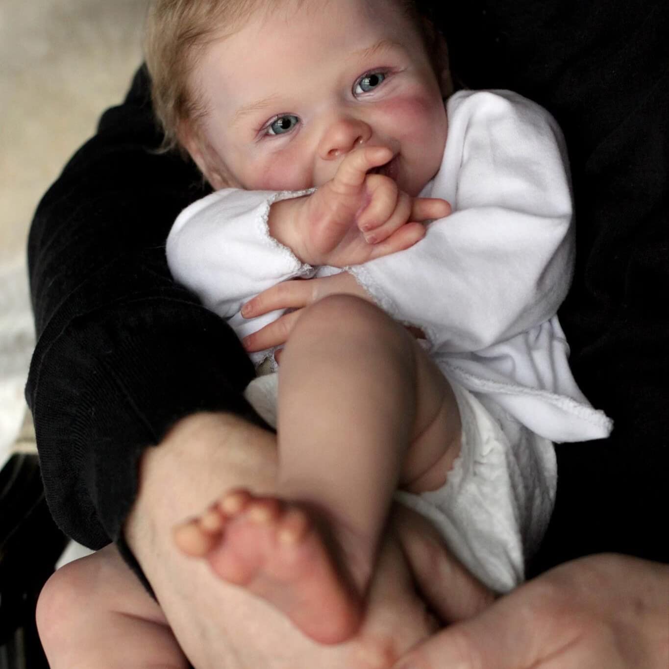 Anano 20 Inch Smiley Reborn Baby Doll Harper - Ultra Realistic Newborn Baby Doll with Lifelike Features, Soft Vinyl Body, Perfect Gift for Girls Age 3+ | Great for Role Play, Collecting, and Emotional Comfort