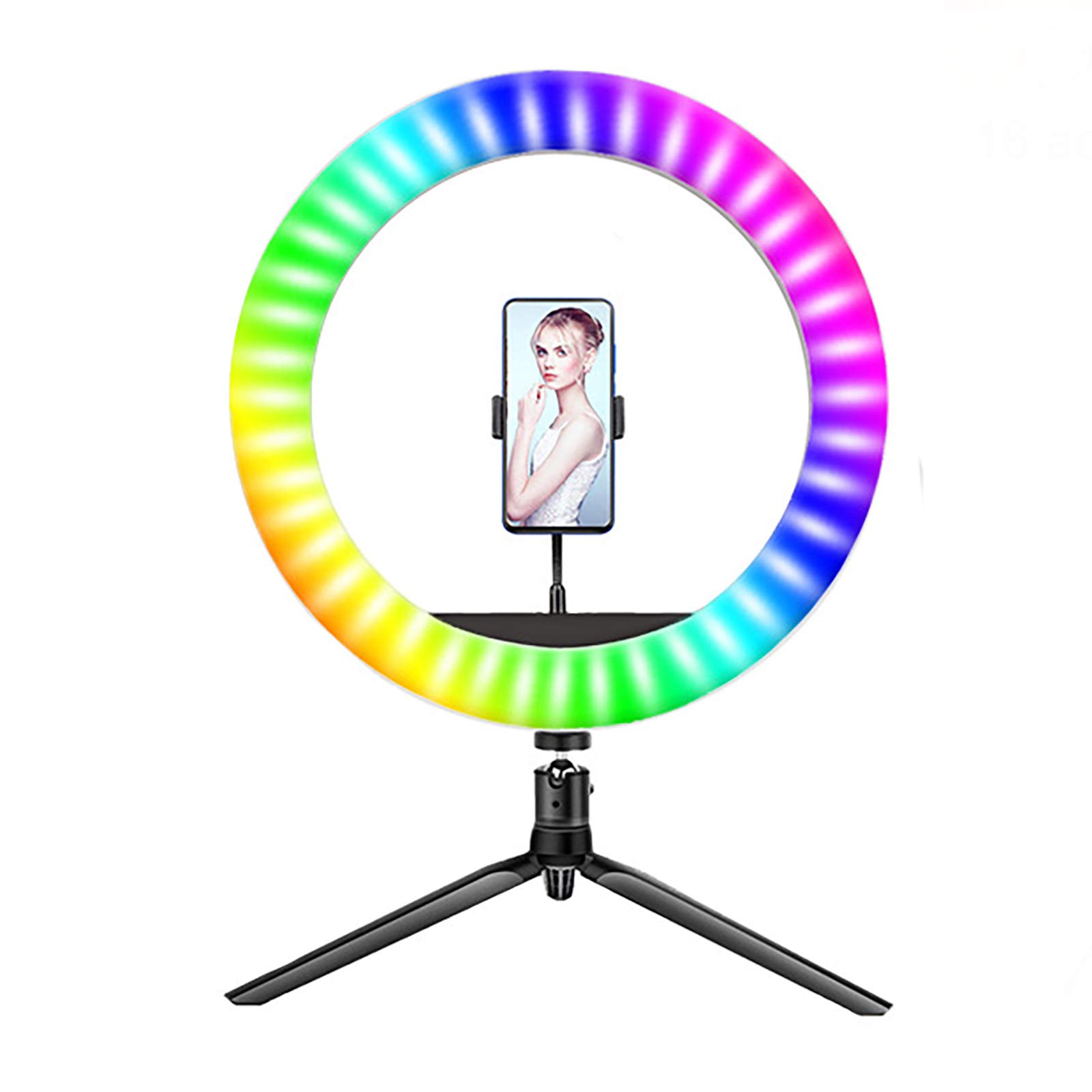 10-inch RGB Ring Light Kit with Tripod & Phone Holder - 16 Color Dimmable LED Circle Light for Makeup, Selfies, Live Streaming & Video Calls - Perfect for YouTube, TikTok, Instagram Content Creation