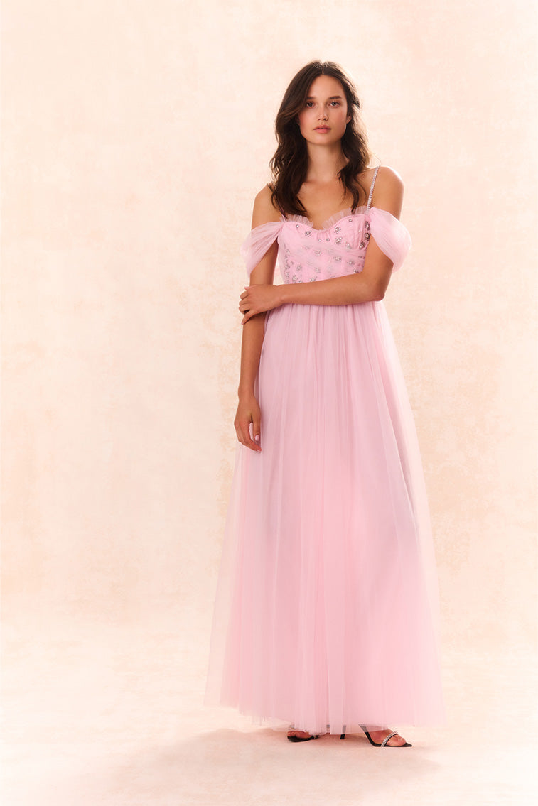 Elegant Dantine Tulle Ball Gown Dress for Women - Princess Wedding Party Prom Evening Gowns - Perfect for Bridal, Quinceañera, and Formal Events