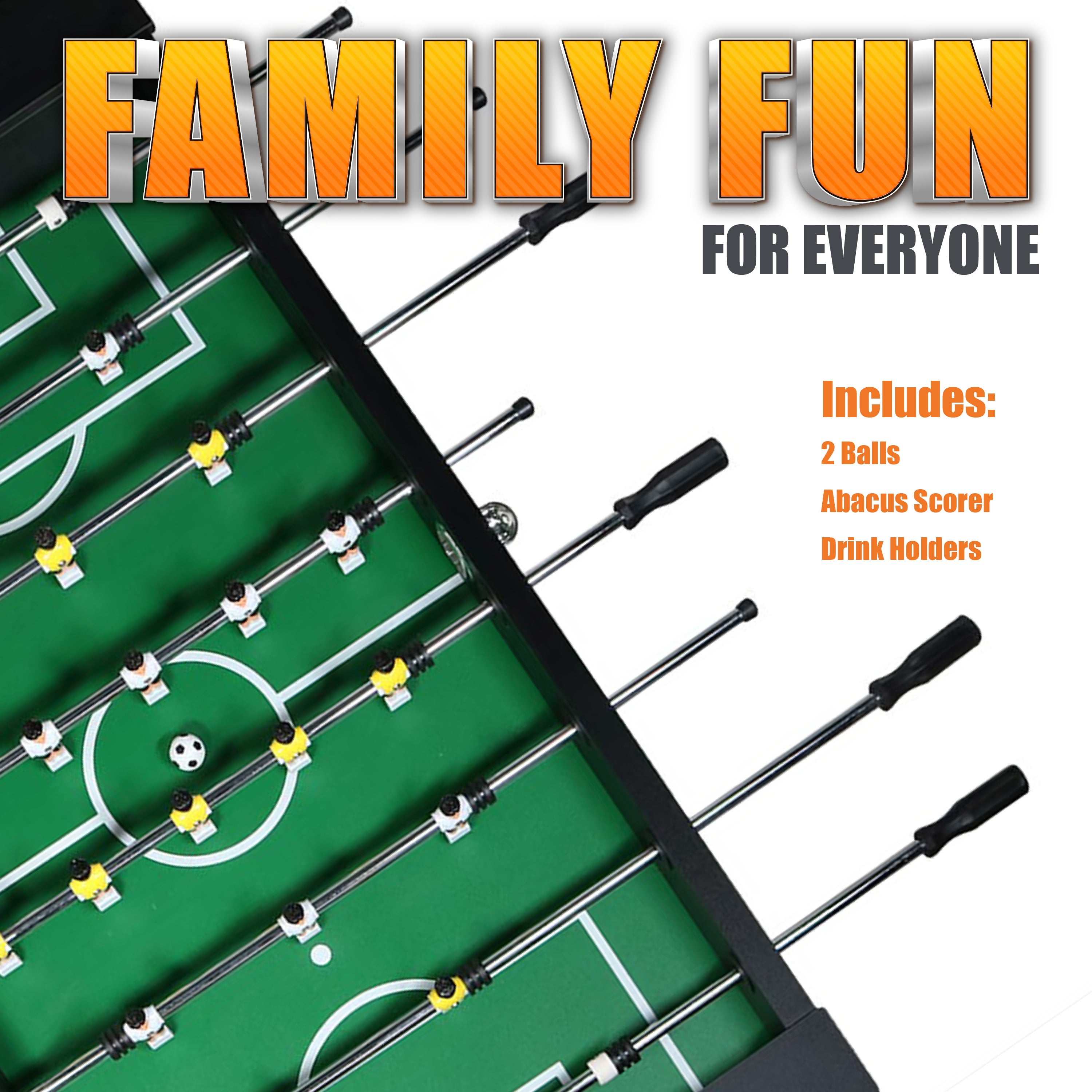 Sunnydaze 55-Inch Premium Foosball Table with 4 Drink Holders - Perfect for Game Rooms, Basements, and Family Entertainment