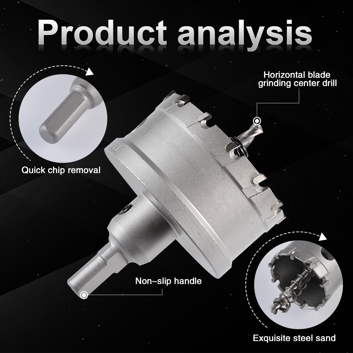KATUR 65mm Tungsten Carbide Tipped Hole Saw Set - Professional TCT Drill Bit for Cutting Stainless Steel, Metal Sheets & Hard Materials - Perfect for Plumbing, HVAC & Metal Fabrication Projects
